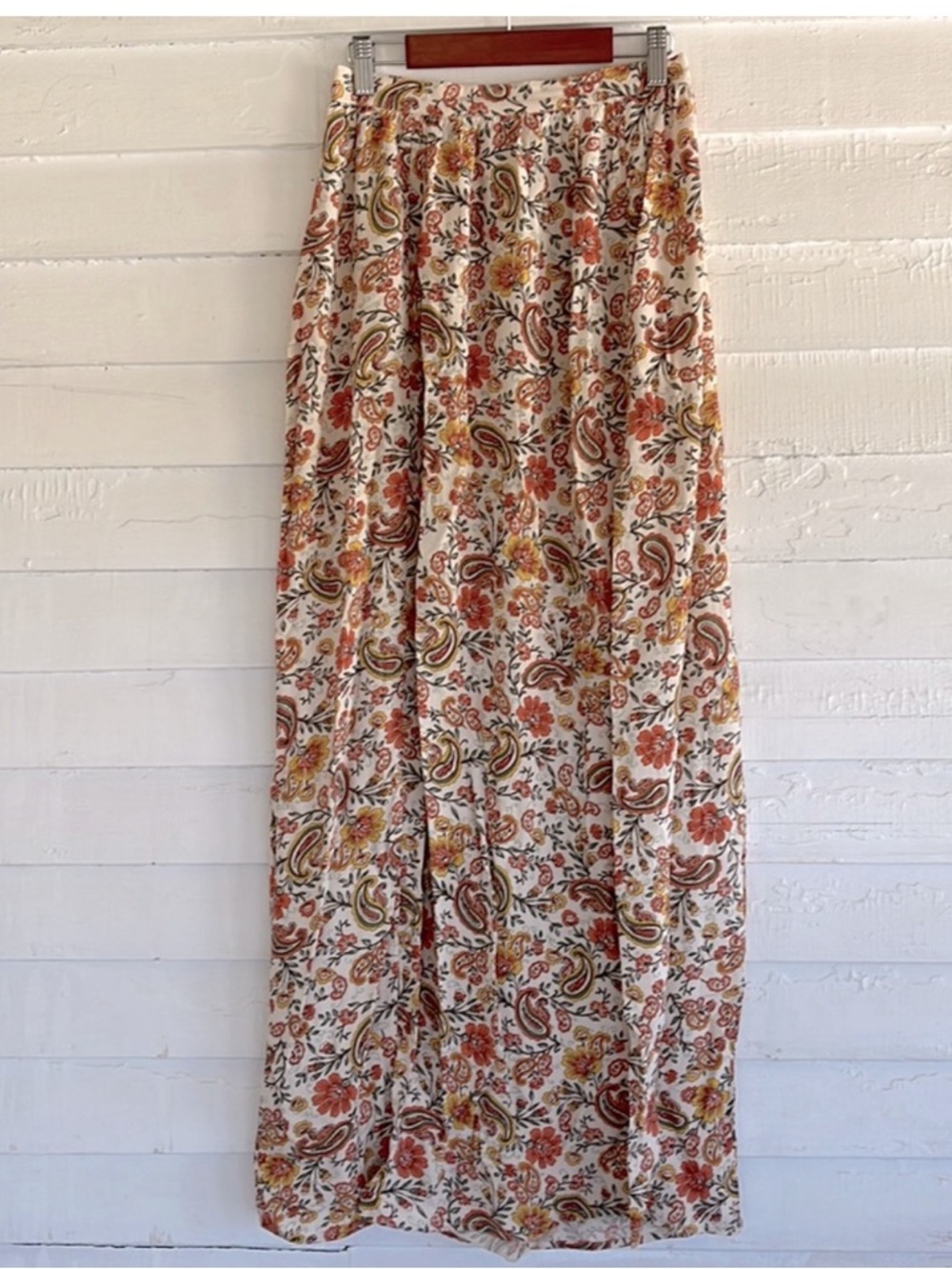 Patrons of Peace Windward Paisley Maxi Skirt with Thigh Slit